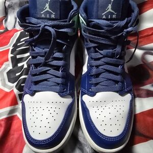 Jordan Athletic Shoes - Navy Blue and White